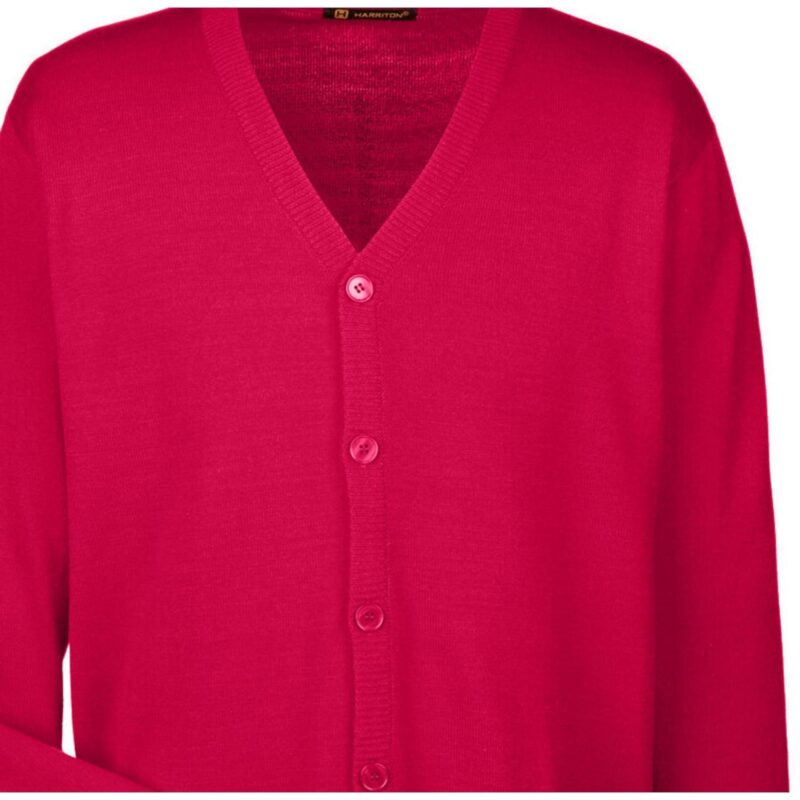 Custom Harriton Men's Pilbloc™ V-Neck Button Cardigan Sweater - 7