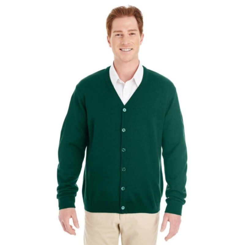 Custom Harriton Men's Pilbloc™ V-Neck Button Cardigan Sweater