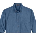 Custom Harriton Men's Tall 6.5 Oz. Long-Sleeve Denim Shirt - 4