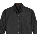 Custom Harriton Men's Tall 6.5 Oz. Long-Sleeve Denim Shirt - 5