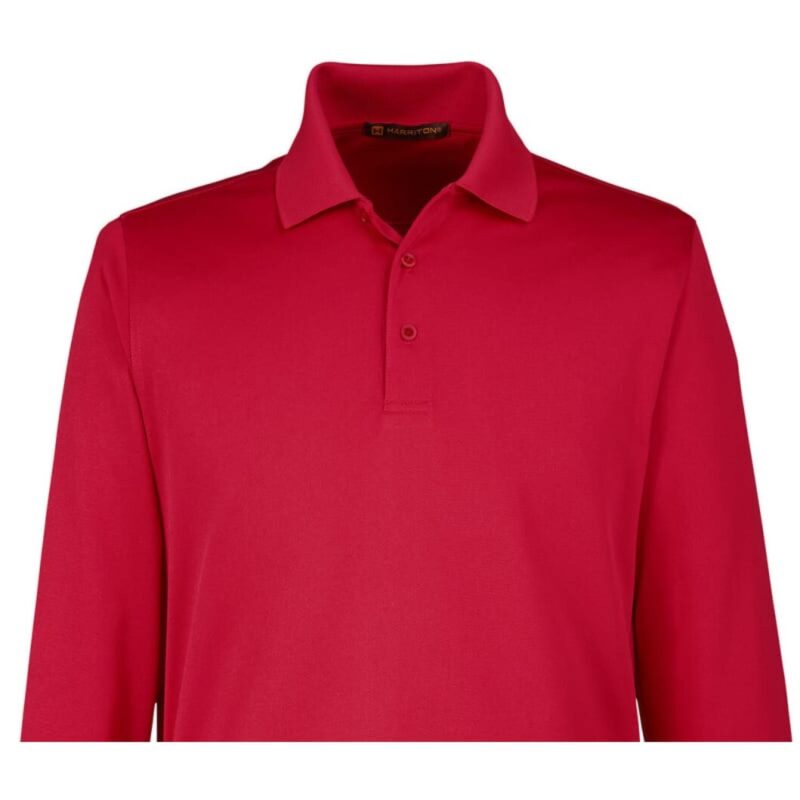 Custom Harriton Men's Tall Advantage Long Sleeve Snag Protection Plus IL Polo - 6