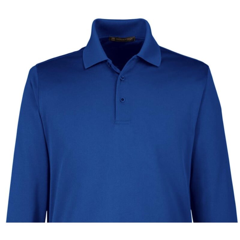 Custom Harriton Men's Tall Advantage Long Sleeve Snag Protection Plus IL Polo - 7