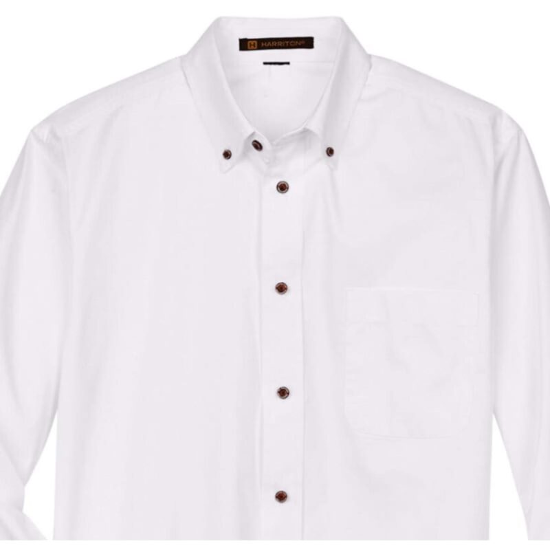 Custom Harriton Men's Tall Easy Blend™ Long-Sleeve Twill Shirt With Stain-Release - 3