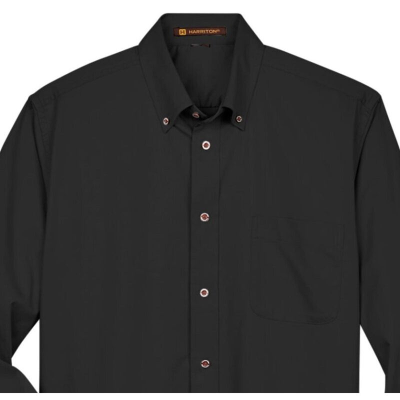 Custom Harriton Men's Tall Easy Blend™ Long-Sleeve Twill Shirt With Stain-Release - 4