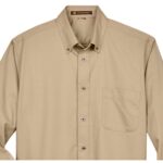 Custom Harriton Men's Tall Easy Blend™ Long-Sleeve Twill Shirt With Stain-Release - 8